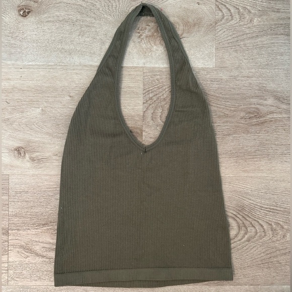 Urban Outfitters Tops - Olive Ribbed Halter Neck Crop Top Out from Under Urban Outfitters Women’s Medium